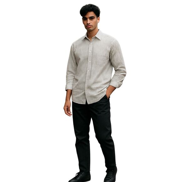 MICHAEL KORS Mens Long Sleeve Slim Fit Button Down Cotton Shirt Size XL - Picture 1 of 7